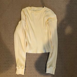 Yellow brandy Melville cropped long sleeve